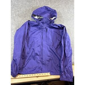 Rei Womens Rain Jacket Purple Full Zip Waterproof Hooded Windbreaker Outdoor XL